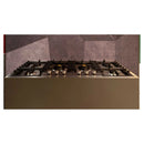 ILVE Professional Plus II 48-Inch Built-In Propane Gas Cooktop with 6 Total Black Brass Burners in Stainless Steel (UHCPT125SSLP)