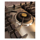 ILVE Nostalgie II 30-Inch Built-In Natural Gas Cooktop with 5 Burners in Stainless Steel with Brass Knob (UHCPT75NSSG)