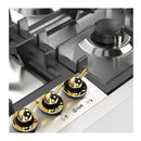 ILVE Nostalgie II 36-Inch Built-In Propane Gas Cooktop with 5 Total Black Brass Burners & Griddle in Stainless Steel with Brass Knob (UHCPT95FNSSGLP)