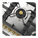 ILVE Nostalgie II 36-Inch Built-In Natural Gas Cooktop with 5 Burners in Stainless Steel with Brass Knob (UHCPT95NSSG)