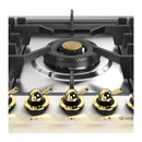 ILVE Nostalgie II 36-Inch Built-In Natural Gas Cooktop with 5 Burners in Stainless Steel with Brass Knob (UHCPT95NSSG)