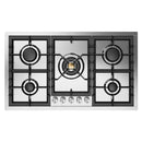 ILVE Professional Plus II 36-Inch Built-In Natural Gas Cooktop with 5 Burners in Stainless Steel (UHCPT95SS)