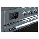 ILVE 48-Inch Majestic II Dual Fuel Range with 8 Sealed Brass Burners and Removable Griddle with 5.62 cu. ft. Oven in in Blue Grey with Chrome Trim (UM12FDNS3BGC)