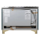 ILVE 48-Inch Majestic II Dual Fuel Range with 8 Sealed Brass Burners and Removable Griddle with 5.62 cu. ft. Oven in in Blue Grey with Brass Trim (UM12FDNS3BGG)