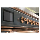 ILVE 60-Inch Majestic II Dual Fuel Range with 9 Sealed Burners and Removable Griddle in Blue Grey with Copper Trim (UM15FDNS3BGP)