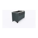 ILVE 60-Inch Majestic II Dual Fuel Range with 9 Sealed Burners and Removable Griddle with Solid Door Oven in Blue Grey with Bronze Trim (UM15FDQNS3BGB)