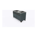 ILVE 60-Inch Majestic II Dual Fuel Range with 9 Sealed Burners and Removable Griddle with Solid Door Oven in Blue Grey with Bronze Trim (UM15FDQNS3BGB)