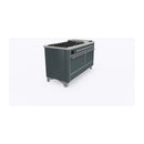ILVE 60-Inch Majestic II Dual Fuel Range with 9 Sealed Burners and Removable Griddle  with Solid Door Oven in Blue Grey with Chrome Trim (UM15FDQNS3BGC)