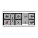 ILVE 60-Inch Majestic II Dual Fuel Range with 9 Sealed Burners and Removable Griddle  with Solid Door Oven in Blue Grey with Brass Trim (UM15FDQNS3BGG)