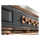 ILVE 30-Inch Majestic II Dual Fuel Range with 5 Sealed Brass Burners - 4  cu. ft. Oven - in Blue Grey with Copper Trim (UM30DNE3BGP)