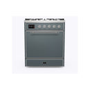 ILVE 30-Inch Majestic II Series Freestanding Dual Fuel Single Solid Door Oven Range with 5 Sealed Burners in Blue Grey with Chrome Trim (UM30DQNE3BGC)