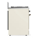 ILVE Majestic III 30-inch Dual Fuel Range with 5 Liquid Propane Burner and Triple Glass Door Electric Oven in Antique White with Burnished Trim (UM30NR3AWBLP)