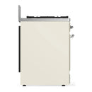 ILVE Majestic III 30-inch Dual Fuel Range with 5 Natural Gas Burner and Triple Glass Door Electric Oven in Antique White with Chrome Trim (UM30NR3AWC)