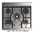 ILVE Majestic III 30-inch Dual Fuel Range with 5 Natural Gas Burner and Triple Glass Door Electric Oven in Antique White with Chrome Trim (UM30NR3AWC)