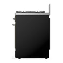 ILVE Majestic III 30-inch Dual Fuel Range with 5 Natural Gas Burner and Triple Glass Door Electric Oven in Glossy Black with Chrome Trim (UM30NR3BKC)