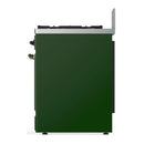 ILVE Majestic III 30-inch Dual Fuel Range with 5 Natural Gas Burner and Triple Glass Door Electric Oven in Emerald Green with Burnished Trim (UM30NR3EGB)