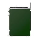 ILVE Majestic III 30-inch Dual Fuel Range with 5 Natural Gas Burner and Triple Glass Door Electric Oven in Emerald Green with Chrome Trim (UM30NR3EGC)