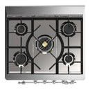 ILVE Majestic III 30-inch Dual Fuel Range with 5 Natural Gas Burner and Triple Glass Door Electric Oven in Emerald Green with Chrome Trim (UM30NR3EGC)