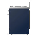 ILVE Majestic III 30-inch Dual Fuel Range with 5 Natural Gas Burner and Triple Glass Door Electric Oven in Midnight Blue with Chrome Trim (UM30NR3MBC)