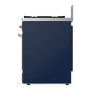 ILVE Majestic III 30-inch Dual Fuel Range with 5 Natural Gas Burner and Triple Glass Door Electric Oven in Midnight Blue with Copper Trim (UM30NR3MBP)