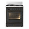 ILVE Majestic III 30-inch Dual Fuel Range with 5 Liquid Propane Burner and Triple Glass Door Electric Oven in Graphite Matte with Burnished Trim (UM30NR3MGBLP)