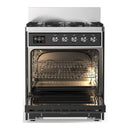 ILVE Majestic III 30-inch Dual Fuel Range with 5 Liquid Propane Burner and Triple Glass Door Electric Oven in Graphite Matte with Chrome Trim (UM30NR3MGCLP)