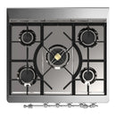 ILVE Majestic III 30-inch Dual Fuel Range with 5 Natural Gas Burner and Triple Glass Door Electric Oven in Graphite Matte with Chrome Trim (UM30NR3MGC)