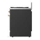 ILVE Majestic III 30-inch Dual Fuel Range with 5 Natural Gas Burner and Triple Glass Door Electric Oven in Graphite Matte with Copper Trim (UM30NR3MGP)