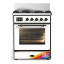 ILVE Majestic III 30-inch Dual Fuel Range with 5 Natural Gas Burner and Triple Glass Door Electric Oven in RAL with Burnished Trim (UM30NR3RAB)
