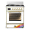 ILVE Majestic III 30-inch Dual Fuel Range with 5 Natural Gas Burner and Triple Glass Door Electric Oven in RAL with Brass Trim (UM30NR3RAG)