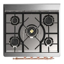 ILVE Majestic III 30-inch Dual Fuel Range with 5 Natural Gas Burner and Triple Glass Door Electric Oven in RAL with Copper Trim (UM30NR3RAP)