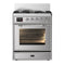 ILVE Majestic III 30-inch Dual Fuel Range with 5 Natural Gas Burner and Triple Glass Door Electric Oven in Stainless Steel with Chrome Trim (UM30NR3SSC)