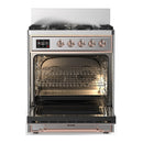 ILVE Majestic III 30-inch Dual Fuel Range with 5 Natural Gas Burner and Triple Glass Door Electric Oven in Stainless Steel with Copper Trim (UM30NR3SSP)