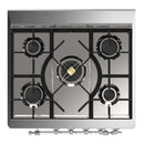 ILVE Majestic III 30-inch Dual Fuel Range with 5 Natural Gas Burner and Triple Glass Door Electric Oven in White with Chrome Trim (UM30NR3WHC)
