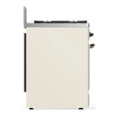 ILVE Majestic III 30-inch Dual Fuel Range with 5 Natural Gas Burner and Solid Door Electric Oven in Antique White with Burnished Trim (UM30QNR3AWB)