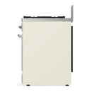 ILVE Majestic III 30-inch Dual Fuel Range with 5 Natural Gas Burner and Solid Door Electric Oven in Antique White with Chrome Trim (UM30QNR3AWC)