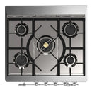 ILVE Majestic III 30-inch Dual Fuel Range with 5 Natural Gas Burner and Solid Door Electric Oven in Antique White with Chrome Trim (UM30QNR3AWC)