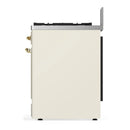 ILVE Majestic III 30-inch Dual Fuel Range with 5 Natural Gas Burner and Solid Door Electric Oven in Antique White with Brass Trim (UM30QNR3AWG)