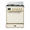 ILVE Majestic III 30-inch Dual Fuel Range with 5 Liquid Propane Burner and Solid Door Electric Oven in Antique White with Brass Trim (UM30QNR3AWGLP)