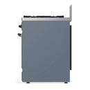 ILVE Majestic III 30-inch Dual Fuel Range with 5 Liquid Propane Burner and Solid Door Electric Oven in Blue Grey with Burnished Trim (UM30QNR3BGBLP)