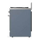 ILVE Majestic III 30-inch Dual Fuel Range with 5 Natural Gas Burner and Solid Door Electric Oven in Blue Grey with Chrome Trim (UM30QNR3BGC)