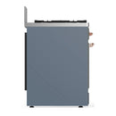 ILVE Majestic III 30-inch Dual Fuel Range with 5 Natural Gas Burner and Solid Door Electric Oven in Blue Grey with Copper Trim (UM30QNR3BGP)