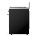 ILVE Majestic III 30-inch Dual Fuel Range with 5 Natural Gas Burner and Solid Door Electric Oven in Glossy Black with Copper Trim (UM30QNR3BKP)