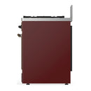 ILVE Majestic III 30-inch Dual Fuel Range with 5 Liquid Propane Burner and Solid Door Electric Oven in Burgundy with Burnished Trim (UM30QNR3BUBLP)