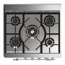 ILVE Majestic III 30-inch Dual Fuel Range with 5 Natural Gas Burner and Solid Door Electric Oven in Emerald Green with Chrome Trim (UM30QNR3EGC)