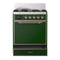 ILVE Majestic III 30-inch Dual Fuel Range with 5 Natural Gas Burner and Solid Door Electric Oven in Emerald Green with Copper Trim (UM30QNR3EGP)