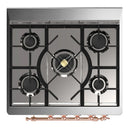 ILVE Majestic III 30-inch Dual Fuel Range with 5 Natural Gas Burner and Solid Door Electric Oven in Emerald Green with Copper Trim (UM30QNR3EGP)