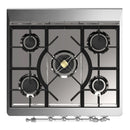 ILVE Majestic III 30-inch Dual Fuel Range with 5 Natural Gas Burner and Solid Door Electric Oven in Midnight Blue with Chrome Trim (UM30QNR3MBC)