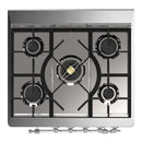 ILVE Majestic III 30-inch Dual Fuel Range with 5 Natural Gas Burner and Solid Door Electric Oven in Graphite Matte with Chrome Trim (UM30QNR3MGC)