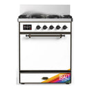 ILVE Majestic III 30-inch Dual Fuel Range with 5 Liquid Propane Burner and Solid Door Electric Oven in RAL with Burnished Trim (UM30QNR3RABLP)
